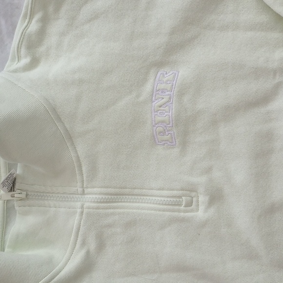 Victoria's Secret Pink  -Sweatshirt XXL Quarter Zip Pull Over Fleece Top Pockets - Picture 1 of 6